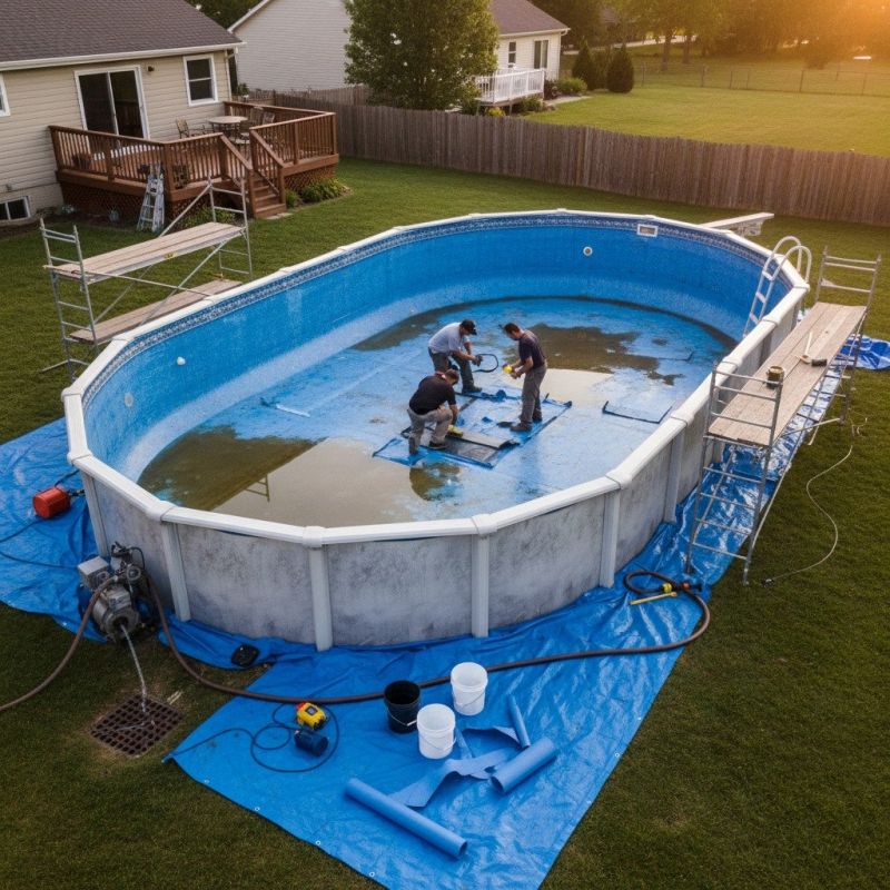 Local Pool Cover Patching pros at work